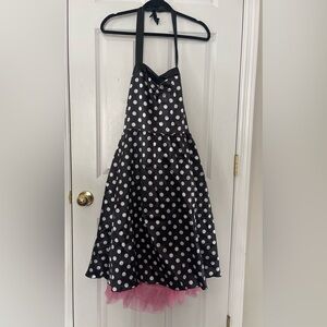 NEW Adult Halloween Costume - 50’s Polka Dot Tulle Lined Dress, S/M